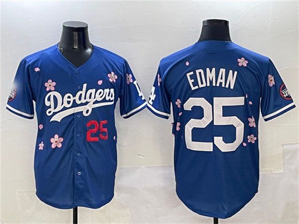 Los Angeles Dodgers #25 Tommy Edman Royal 2025 Tokyo Series Limited Stitched Baseball Jersey baseball jersey product view 1