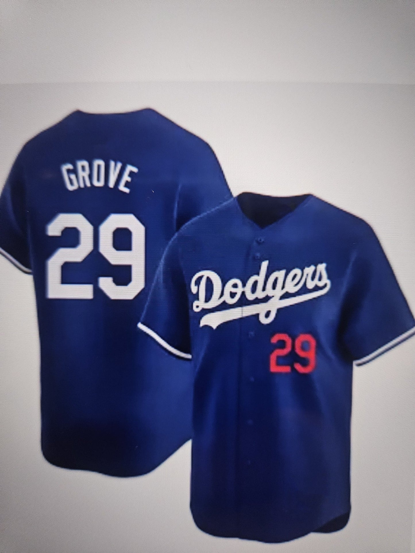 Los Angeles Dodgers #29 Michael Grove Blue Stitched Baseball Jersey baseball jersey product view 1