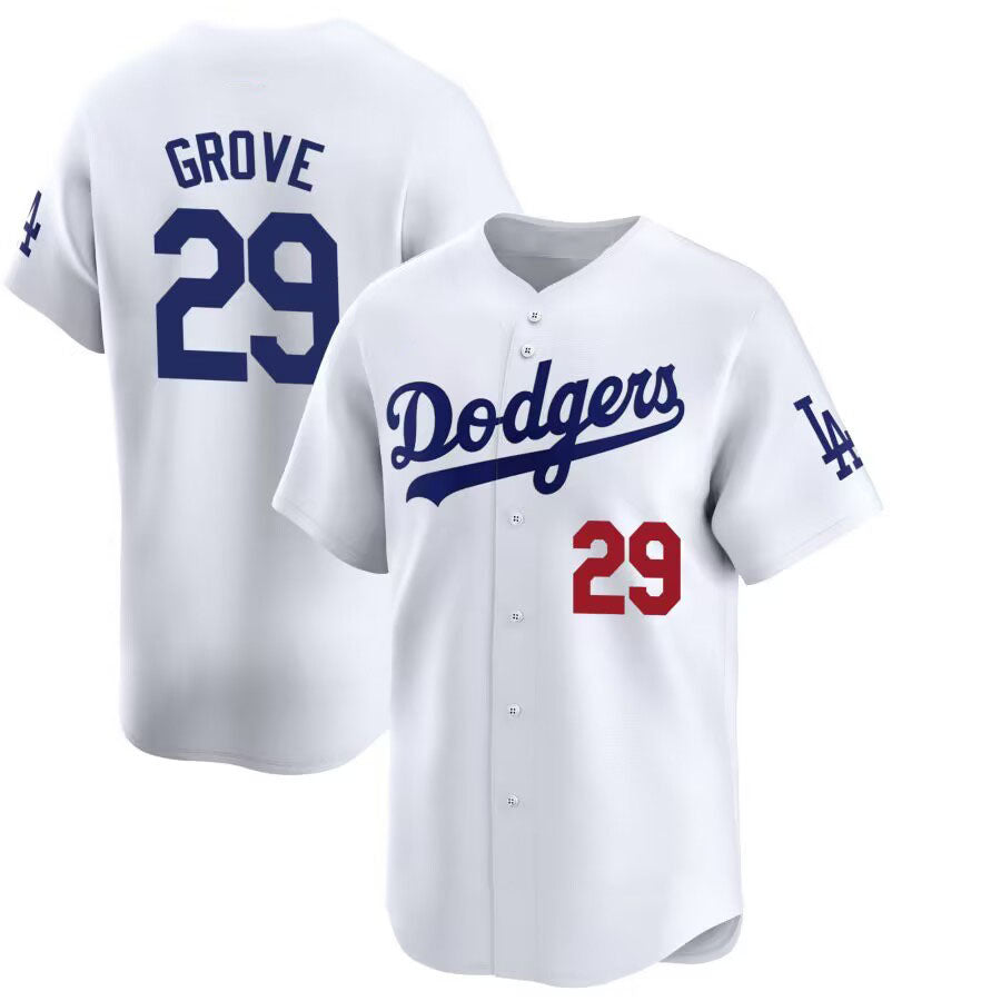 Los Angeles Dodgers #29 Michael Grove White Stitched Baseball Jersey baseball jersey product view 1