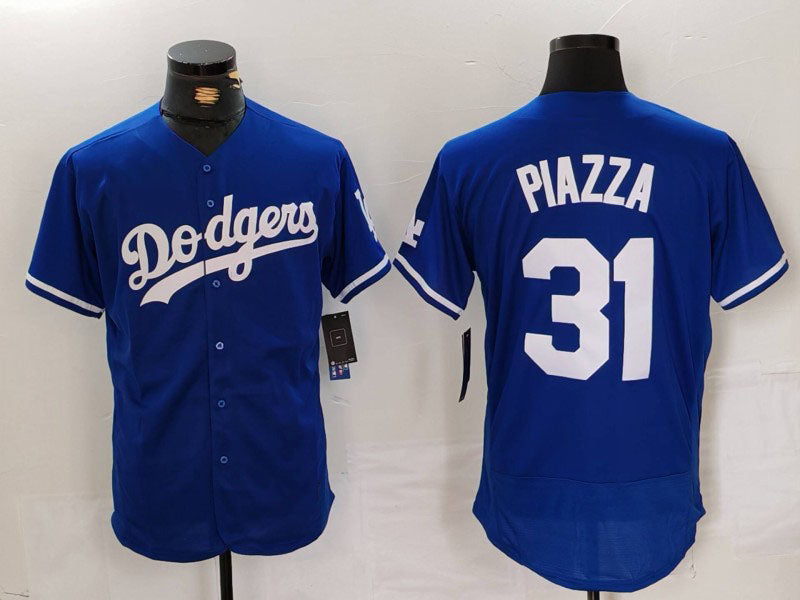 Los Angeles Dodgers #31 Mike Piazza Blue Flex Base Stitched Baseball Jersey baseball jersey product view 1