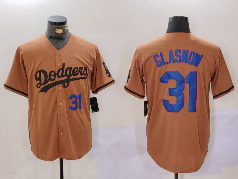 Los Angeles Dodgers #31 Tyler Glasnow Number Olive Cool Base Limited Stitched Baseball Jerseys baseball jersey product view 1