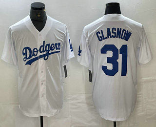 Los Angeles Dodgers #31 Tyler Glasnow White Stitched Cool Base Jerseys Baseball Jersey baseball jersey product view 1