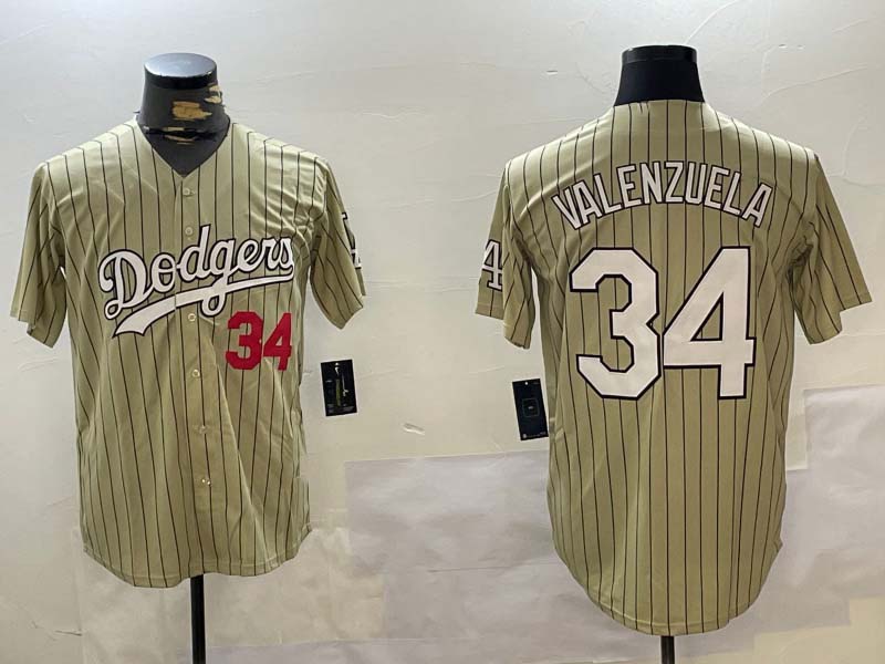 Los Angeles Dodgers #34 Fernando Valenzuela Authentic Collection Stitched Baseball Jersey baseball jersey product view 1