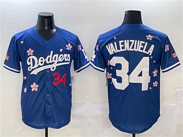 Los Angeles Dodgers #34 Fernando Valenzuela Royal 2025 Tokyo Series Limited Stitched Baseball Jersey baseball jersey product view 1