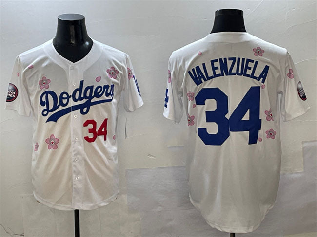Los Angeles Dodgers #34 Fernando Valenzuela White 2025 Tokyo Series Limited Stitched Baseball Jersey baseball jersey product view 1