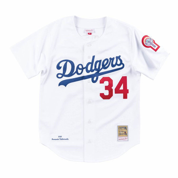 Los Angeles Dodgers #34 Fernando Valenzuela White Stitched Baseball Jersey baseball jersey product view 1