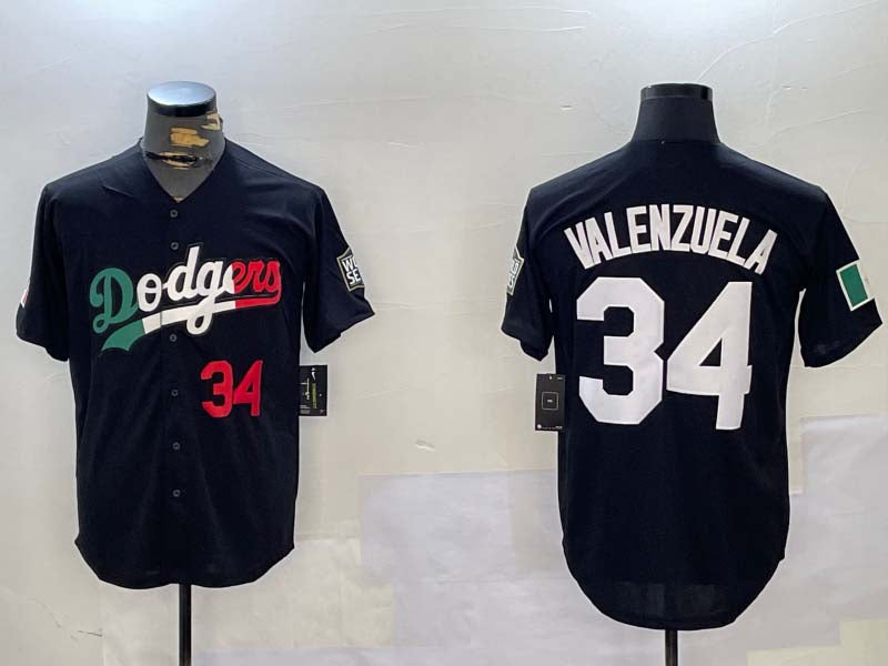 Los Angeles Dodgers #34 Toro Valenzuela Black Mexico 2024 World Series Cool Base Stitched Baseball Jersey baseball jersey product view 1