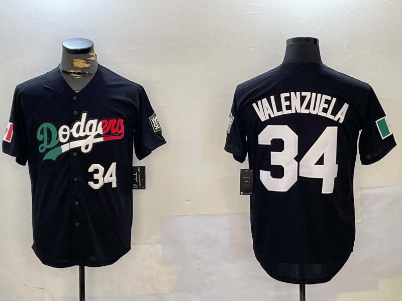 Los Angeles Dodgers #34 Toro Valenzuela Black Mexico 2024 World Series Cool Base Stitched Baseball Jerseys baseball jersey product view 1