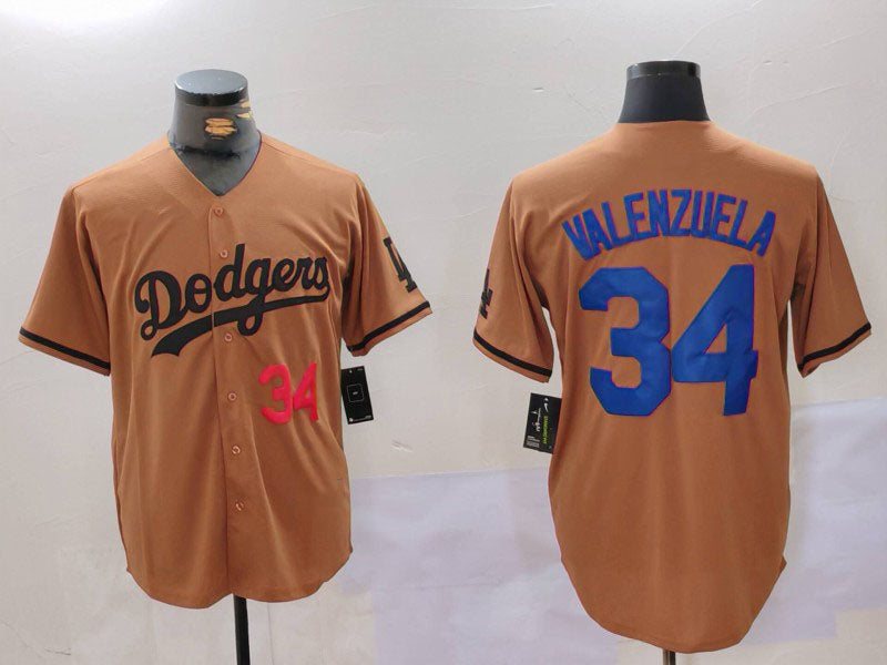 Los Angeles Dodgers #34 Toro Valenzuela Number Olive Cool Base Limited Stitched Baseball Jerseys baseball jersey product view 1