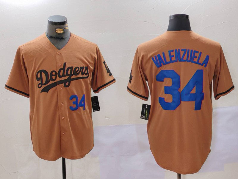 Los Angeles Dodgers #34 Toro Valenzuela Number Olive Cool Base Limited Stitched Baseball Jerseys baseball jersey product view 1