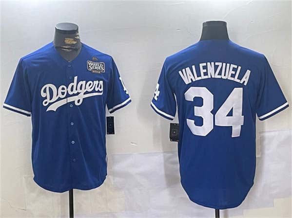 Los Angeles Dodgers #34 Toro Valenzuela Royal 2024 World Series Cool Base Stitched Baseball Jersey baseball jersey product view 1