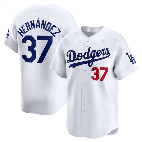 Los Angeles Dodgers #37 Teoscar Hernandez White 2024 Home Limited Stitched Baseball Jersey baseball jersey product view 1