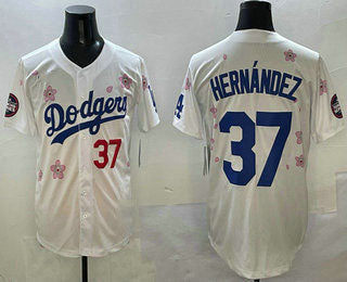 Los Angeles Dodgers #37 Teoscar Hernandez White 2025 Tokyo Series Limited Stitched Baseball Jersey baseball jersey product view 1