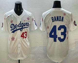 Los Angeles Dodgers #43 Anthony Banda White 2025 Tokyo Series Limited Stitched Baseball Jersey baseball jersey product view 1