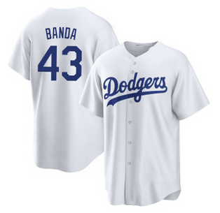 Los Angeles Dodgers #43 Anthony Banda White Cool Base Stitched Baseball Jersey baseball jersey product view 1