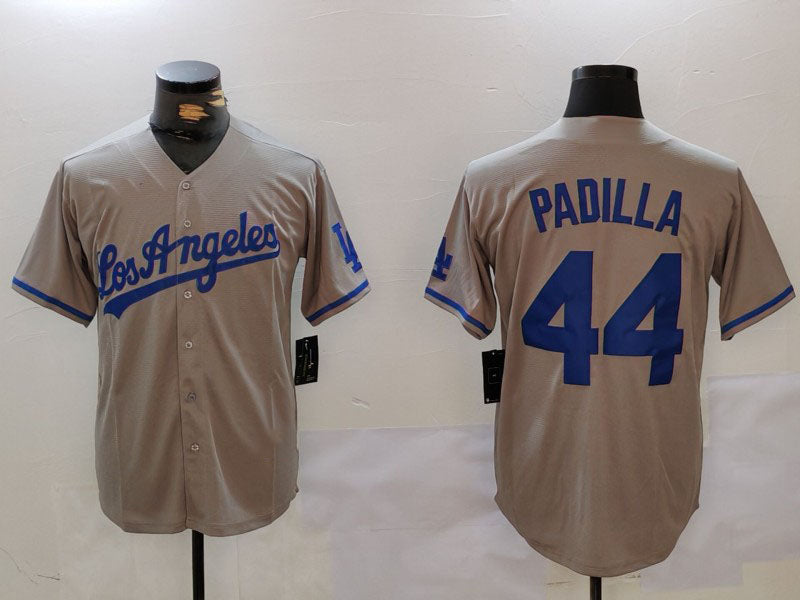 Los Angeles Dodgers #44 Vicente Padilla Grey With los Cool Base Stitched Baseball Jersey baseball jersey product view 1