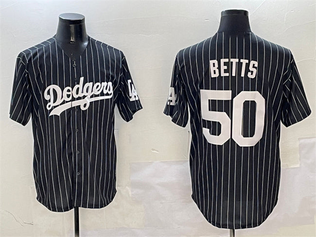 Los Angeles Dodgers #50 Mookie Betts Black Cool Base Stitched Baseball Jersey baseball jersey product view 1