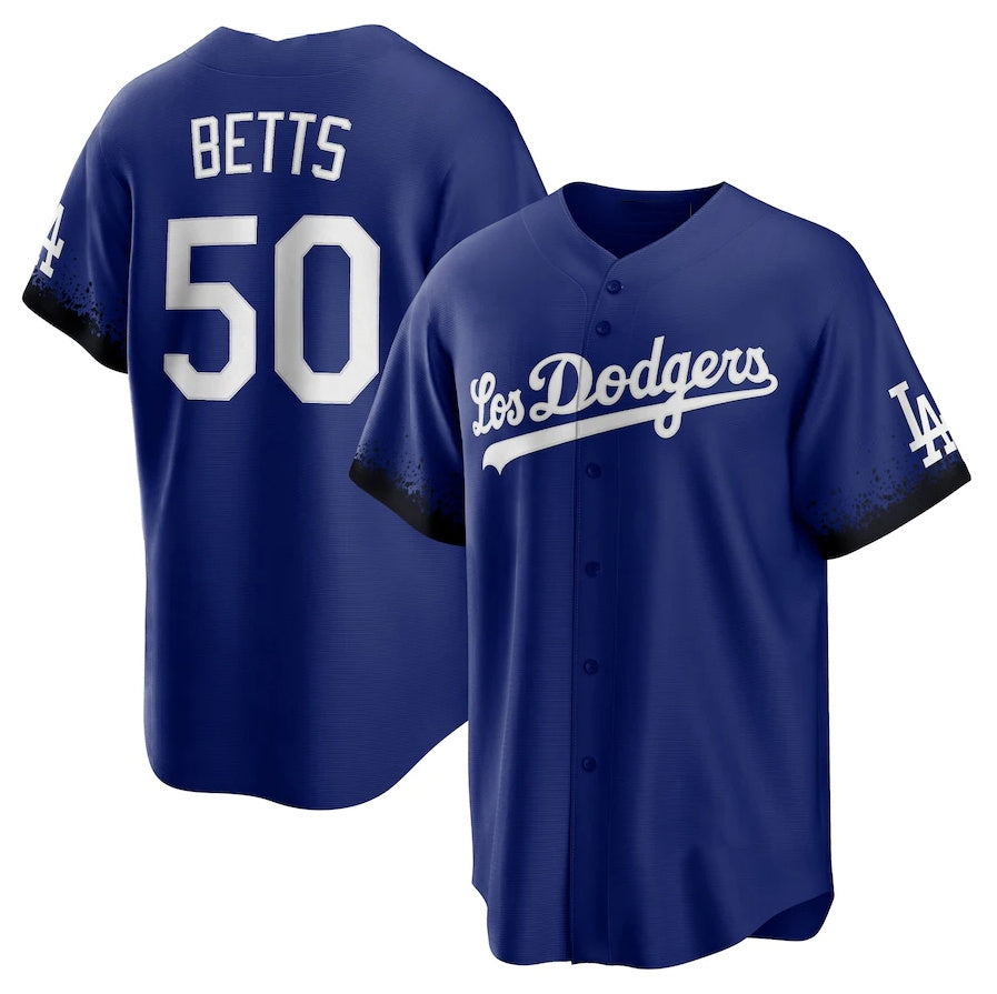 Los Angeles Dodgers #50 Mookie Betts City Connect Replica Player Jersey - Royal Stitched Baseball Jersey baseball jersey product view 1