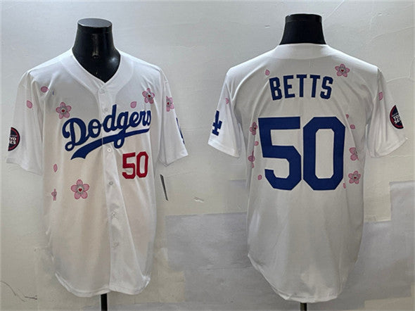 Los Angeles Dodgers #50 Mookie Betts White 2025 Tokyo Series Limited Stitched Baseball Jersey baseball jersey product view 1