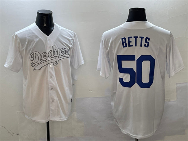Los Angeles Dodgers #50 Mookie Betts White Fashion Cool Base Stitched Baseball Jersey baseball jersey product view 1