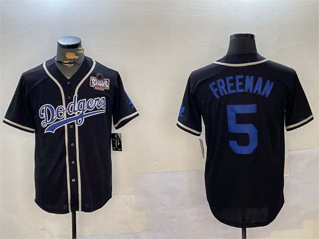 Los Angeles Dodgers #5 Freddie Freeman Black 2024 World Series Cool Base Stitched Baseball Jerseys baseball jersey product view 1