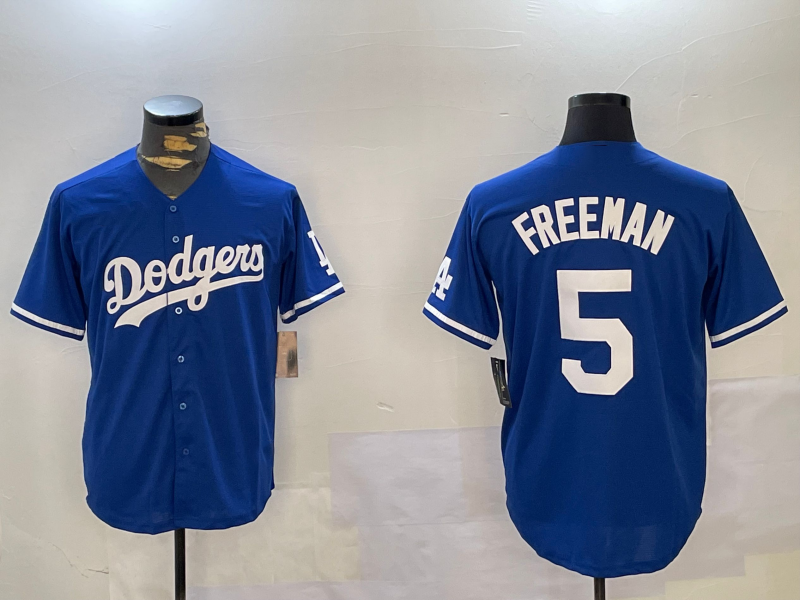Los Angeles Dodgers #5 Freddie Freeman Blue Cool Base Stitched Baseball Jersey baseball jersey product view 1