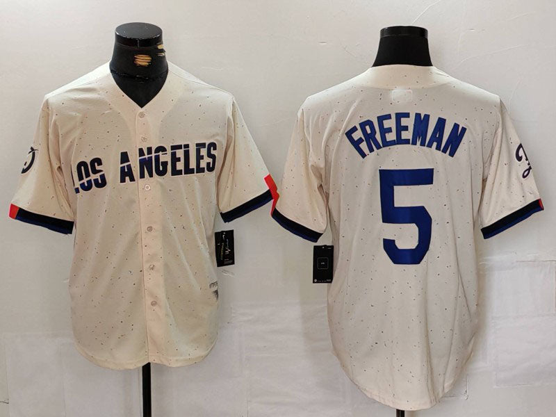 Los Angeles Dodgers #5 Freddie Freeman Cream 2024 City Connect Limited Stitched Baseball Jerseys baseball jersey product view 1