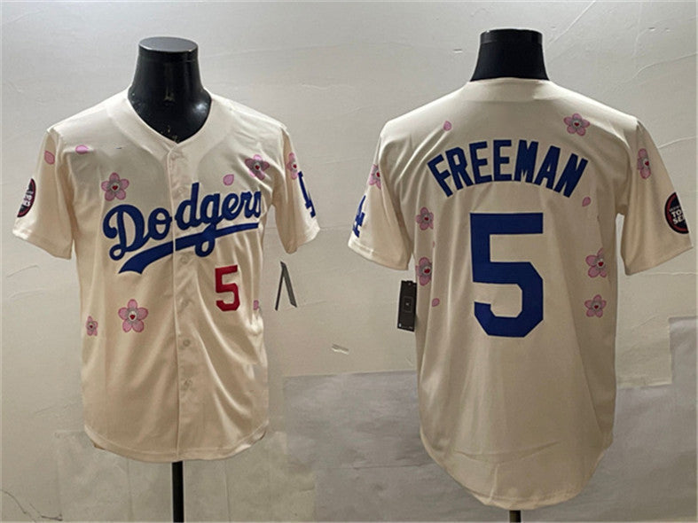Los Angeles Dodgers #5 Freddie Freeman Cream 2025 Tokyo Series Limited Stitched Baseball Jersey baseball jersey product view 1