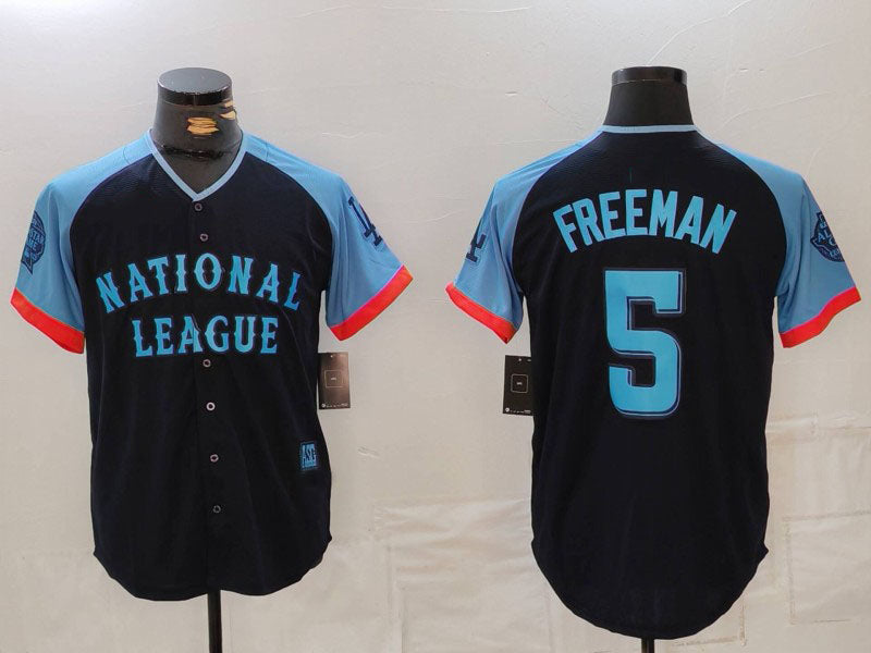 Los Angeles Dodgers #5 Freddie Freeman Navy 2024 All Star Limited Stitched Baseball Jersey baseball jersey product view 1