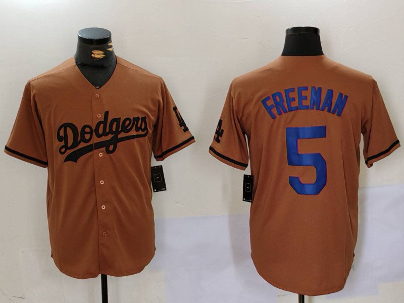 Los Angeles Dodgers #5 Freddie Freeman Olive Cool Base Limited Stitched Baseball Jerseys baseball jersey product view 1