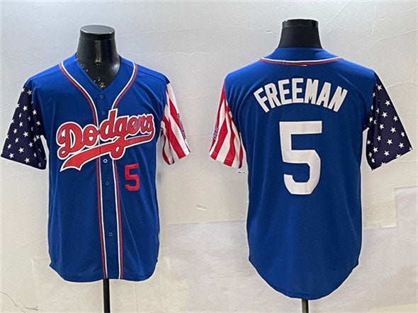 Los Angeles Dodgers #5 Freddie Freeman Royal Limited Stitched Baseball Jersey baseball jersey product view 1