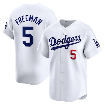 Los Angeles Dodgers #5 Freddie Freeman White Cool Base Stitched Baseball Jersey baseball jersey product view 1