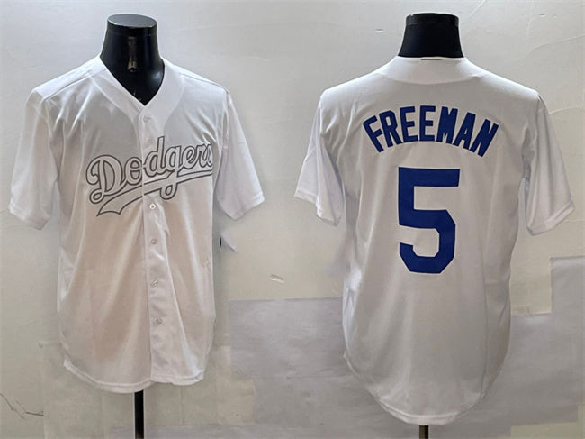 Los Angeles Dodgers #5 Freddie Freeman White Fashion Cool Base Stitched Baseball Jersey baseball jersey product view 1