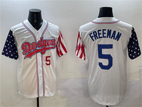 Los Angeles Dodgers #5 Freddie Freeman White Limited Stitched Baseball Jersey baseball jersey product view 1