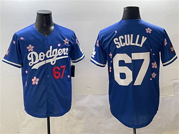 Los Angeles Dodgers #67 Vin Scully Royal 2025 Tokyo Series Limited Stitched Baseball Jersey baseball jersey product view 1