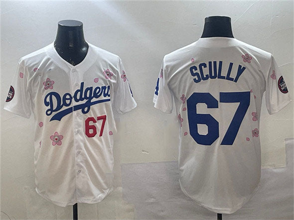 Los Angeles Dodgers #67 Vin Scully White 2025 Tokyo Series Limited Stitched Baseball Jersey baseball jersey product view 1
