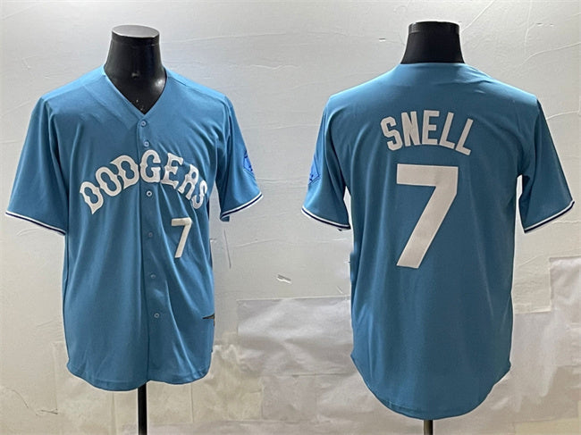 Los Angeles Dodgers #7 Blake Snell Light Blue Limited Stitched Baseball Jersey baseball jersey product view 1