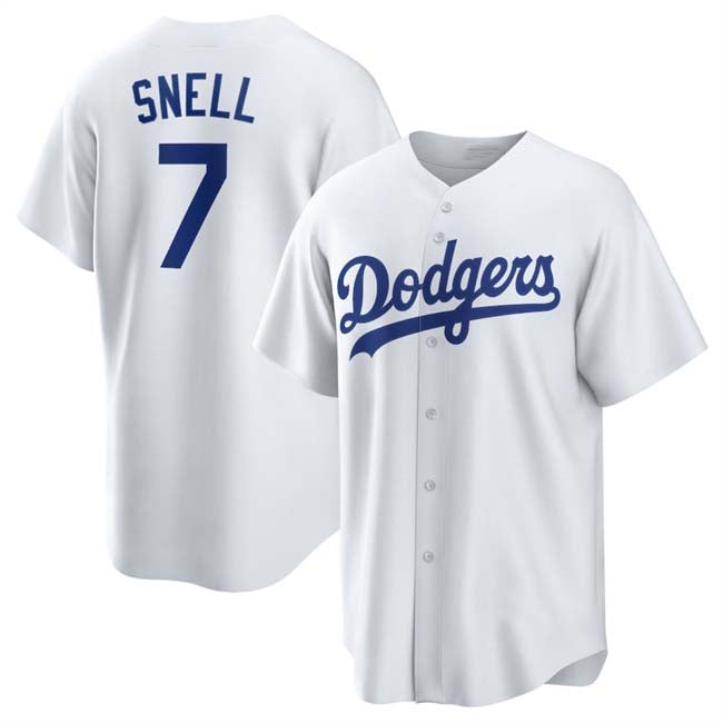 Los Angeles Dodgers #7 Blake Snell White 2024 Cool Base Stitched Baseball Jersey baseball jersey product view 1