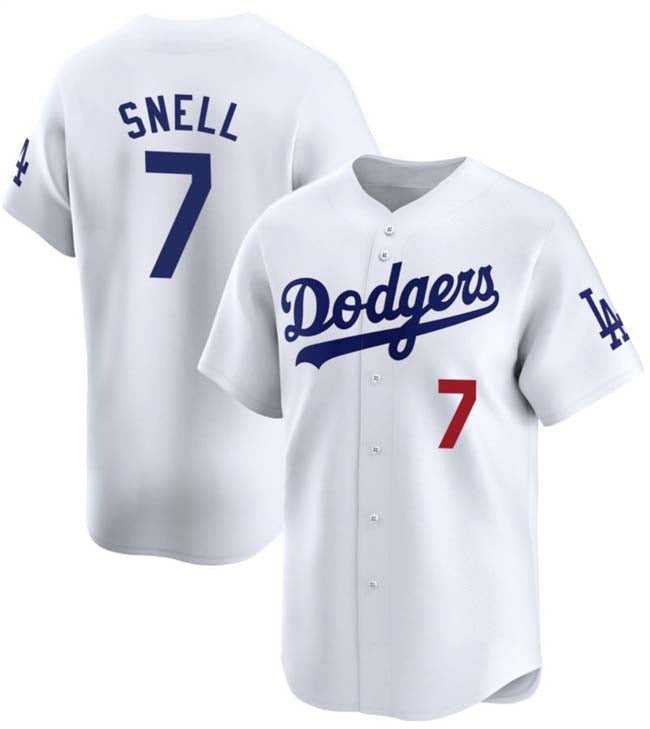 Los Angeles Dodgers #7 Blake Snell White 2024 Home Limited Stitched Baseball Jersey baseball jersey product view 1