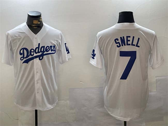 Los Angeles Dodgers #7 Blake Snell White Cool Base Stitched Baseball Jersey baseball jersey product view 1