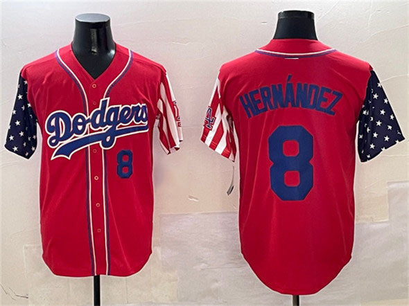 Los Angeles Dodgers #8 Enrique Hernandez Red Limited Stitched Baseball Jersey baseball jersey product view 1
