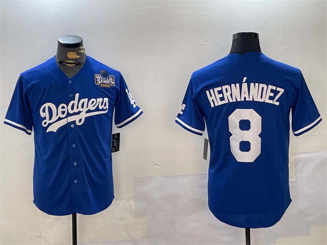Los Angeles Dodgers #8 Enrique Hern¨¢ndez Royal 2024 World Series Cool Base Stitched Baseball Jersey baseball jersey product view 1