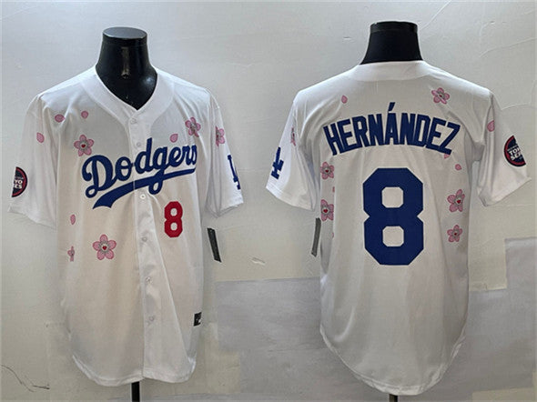 Los Angeles Dodgers #8 Enrique Hern¨¢ndez White 2025 Tokyo Series Limited Stitched Baseball Jersey baseball jersey product view 1