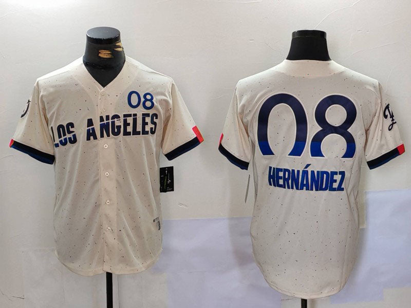 Los Angeles Dodgers #8 Kik¨¦ Hern¨¢ndez Cream 2024 City Connect Limited Stitched Baseball Jersey baseball jersey product view 1