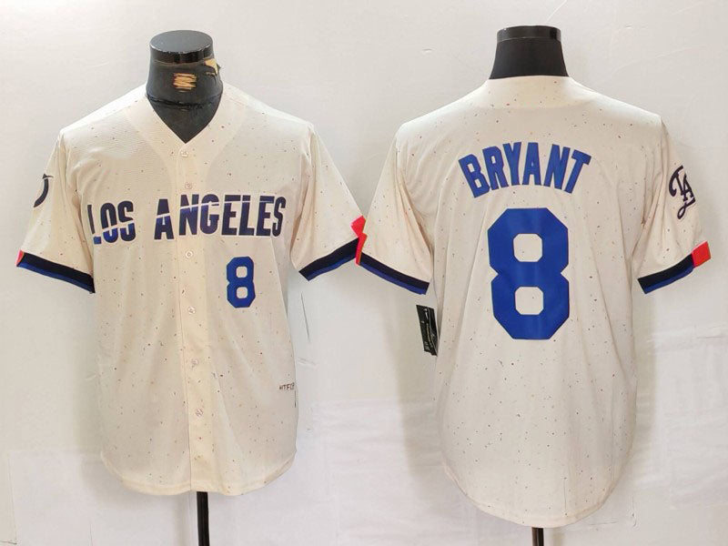 Los Angeles Dodgers #8 Kobe Bryant Number Cream 2024 City Connect Limited Stitched Baseball Jersey baseball jersey product view 1