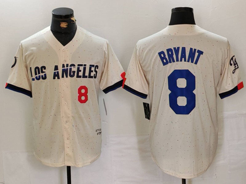 Los Angeles Dodgers #8 Kobe Bryant Number Cream 2024 City Connect Limited Stitched Baseball Jersey baseball jersey product view 1