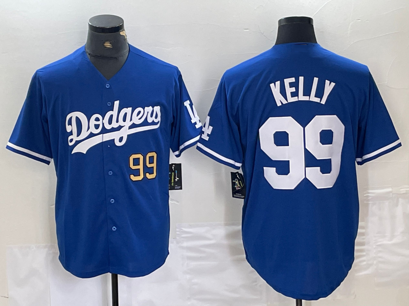 Los Angeles Dodgers #99 Joe Kelly Number Blue Stitched Cool Base Jersey Baseball Jersey baseball jersey product view 1