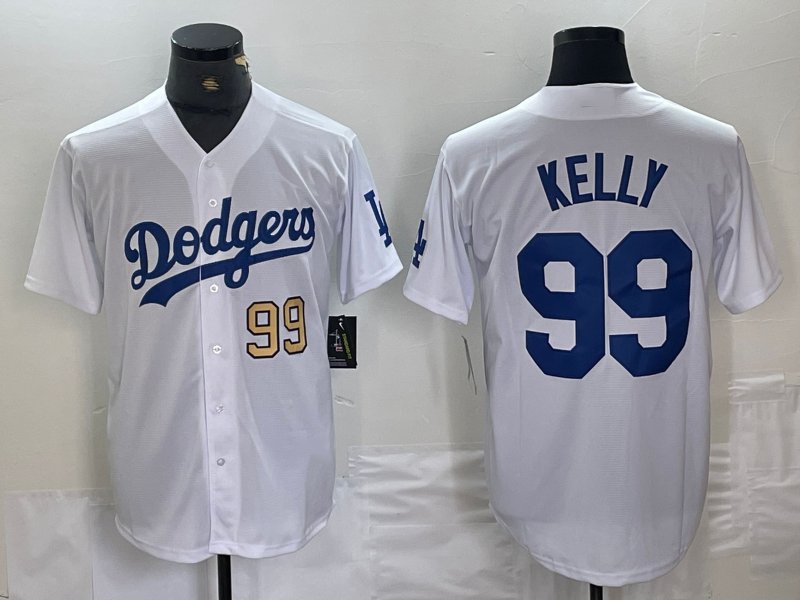 Los Angeles Dodgers #99 Joe Kelly Number White Stitched Cool Base Jersey Baseball Jersey baseball jersey product view 1