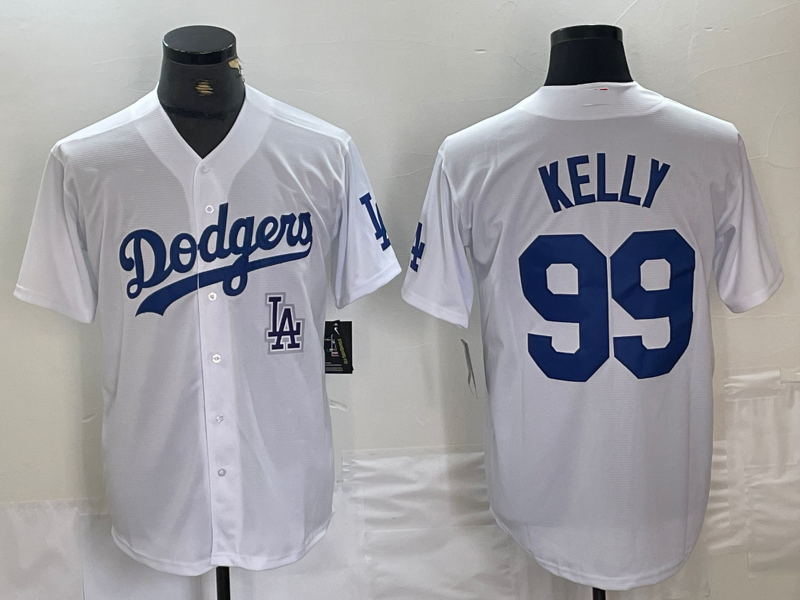 Los Angeles Dodgers #99 Joe Kelly White Stitched Cool Base Jersey Baseball Jersey baseball jersey product view 1