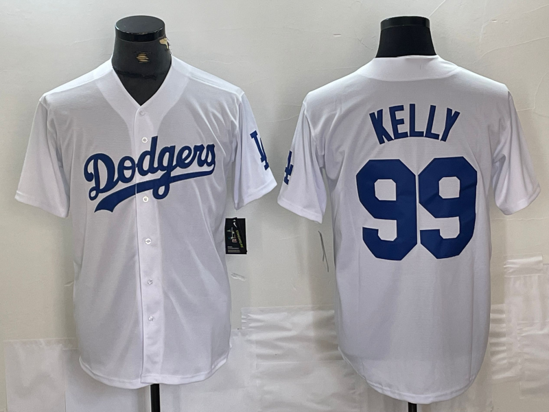 Los Angeles Dodgers #99 Joe Kelly White Stitched Cool Base Jerseys Baseball Jersey baseball jersey product view 1